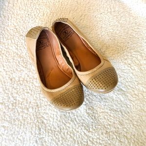 Lucky Brand - Jonny - taupe leather studded ballet flats